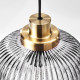 Lampa wisząca, mosiądz/szare szkło przezroczyste SOLKLINT 104.307.78