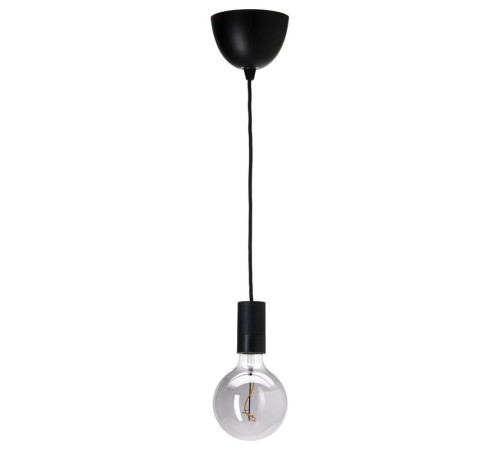 Lampa wisząca, czarny/kula szare szkło przezroczyste SUNNEBY / MOLNART 194.783.13