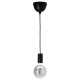 Lampa wisząca, czarny/kula szare szkło przezroczyste SUNNEBY / MOLNART 194.783.13