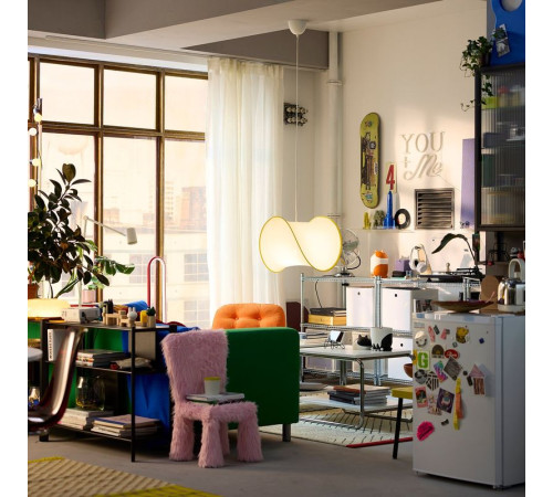 Lampa wisząca, biały/żółty GREJSIMOJS / HAVSDJUP 196.131.94