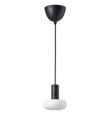 Lampa wisząca z żarówką, czarny/w kształcie pierścienia opalowa biel SUNNEBY / MOLNART 295.817.86