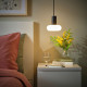 Lampa wisząca z żarówką, czarny/w kształcie pierścienia opalowa biel SUNNEBY / MOLNART 295.817.86