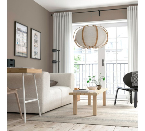 Lampa wisząca, biały bambus TAGGTOFS / HAVSDJUP 296.039.72