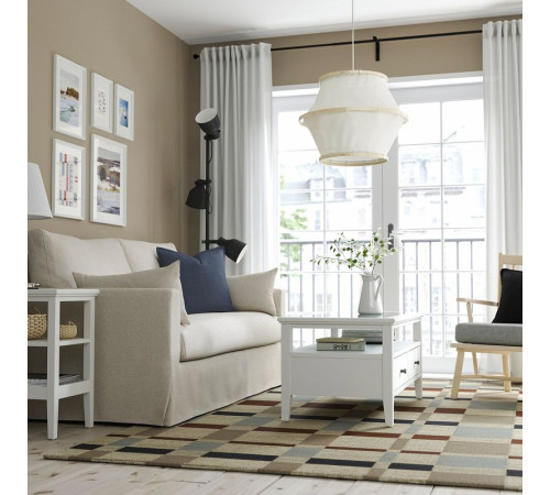 Lampa wisząca, biały tkanina/drewno BÄCKMÄRKE 305.994.03