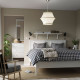 Lampa wisząca, biały tkanina/drewno BÄCKMÄRKE 305.994.03