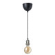 Lampa wisząca z żarówką, tkanina niklowano/kula brązowe szkło przezroczyste JÄLLBY / MOLNART 395.826.48
