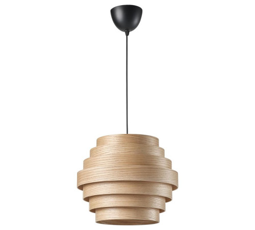 Lampa wisząca, okleina dębowa bejcowana na biało/czarny DYKARKLOCKA / HAVSDJUP 396.026.94