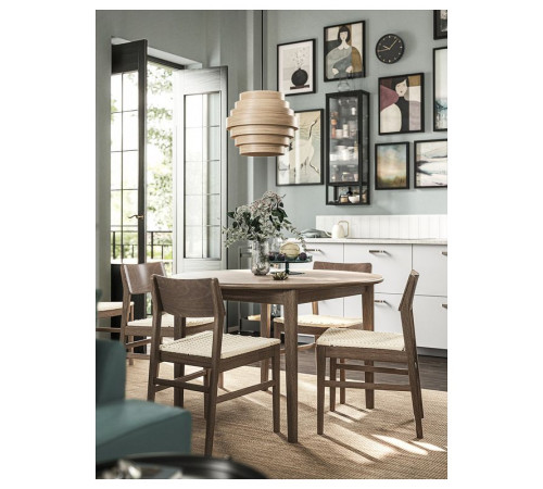 Lampa wisząca, okleina dębowa bejcowana na biało/czarny DYKARKLOCKA / HAVSDJUP 396.026.94