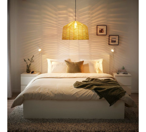 Lampa wisząca, czarny/rattan KAPPELAND / HAVSDJUP 496.040.51