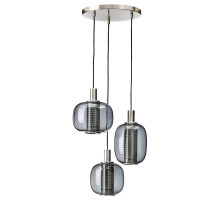 Lampa wisząca/3 lampki, niklowano/szary szkło HÖGVIND 504.929.29