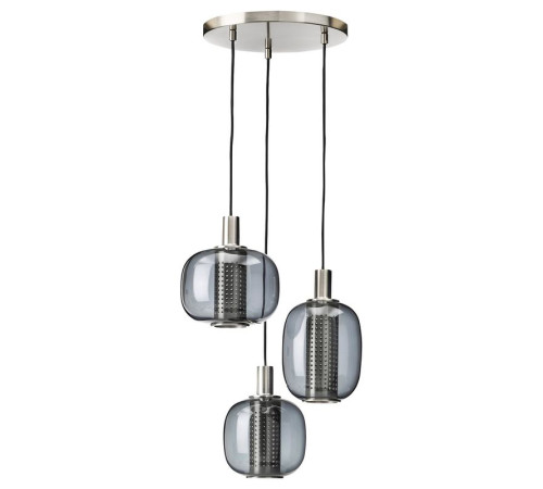 Lampa wisząca/3 lampki, niklowano/szary szkło HÖGVIND 504.929.29