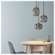 Lampa wisząca/3 lampki, niklowano/szary szkło HÖGVIND 504.929.29