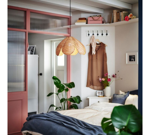 Lampa wisząca, wykonano ręcznie rattan/czarny SANDKORN / HAVSDJUP 596.127.86