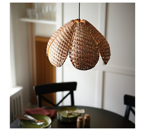 Lampa wisząca, wykonano ręcznie rattan/czarny SANDKORN / HAVSDJUP 596.127.86