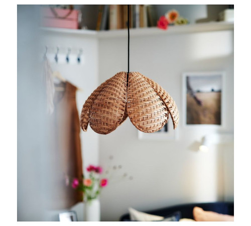 Lampa wisząca, wykonano ręcznie rattan/czarny SANDKORN / HAVSDJUP 596.127.86