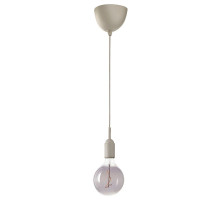 Lampa wisząca z żarówką, beżowy/szare szkło przezroczyste GRÅVACKA / MOLNART 694.844.58