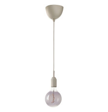 Lampa wisząca z żarówką, beżowy/szare szkło przezroczyste GRÅVACKA / MOLNART 694.844.58