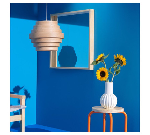 Lampa wisząca, okleina dębowa bejcowana na biało/biały DYKARKLOCKA / HAVSDJUP 696.040.45