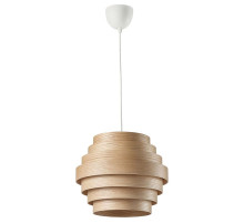 Lampa wisząca, okleina dębowa bejcowana na biało/biały DYKARKLOCKA / HAVSDJUP 696.040.45