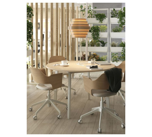 Lampa wisząca, okleina dębowa bejcowana na biało/biały DYKARKLOCKA / HAVSDJUP 696.040.45