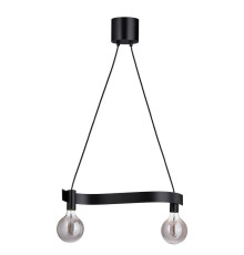 Lampa wisząca z żarówką, fala czarny/kula szare szkło przezroczyste ACKJA / MOLNART 795.368.43