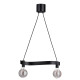 Lampa wisząca z żarówką, fala czarny/kula szare szkło przezroczyste ACKJA / MOLNART 795.368.43