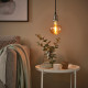 Lampa wisząca z żarówką, tkanina niklowano/grzyb brązowe szkło przezroczyste JÄLLBY / MOLNART 795.826.46