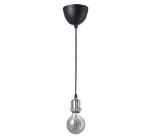 Lampa wisząca z żarówką, tkanina niklowano/kula szare szkło przezroczyste JÄLLBY / MOLNART 795.826.94