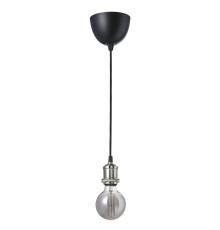 Lampa wisząca z żarówką, tkanina niklowano/kula szare szkło przezroczyste JÄLLBY / MOLNART 795.826.94