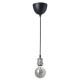 Lampa wisząca z żarówką, tkanina niklowano/kula szare szkło przezroczyste JÄLLBY / MOLNART 795.826.94