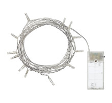 Girlanda LED, 12 lampek, do wnętrz/na baterie srebrny LEDFYR 304.210.23