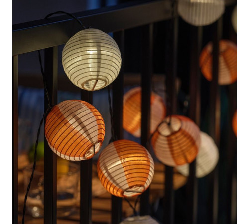 Girlanda LED, 24 lampki, na baterię słoneczną kula/pomarańczowy różowy SOLVINDEN 206.151.73