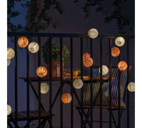 Girlanda LED, 24 lampki, na baterię słoneczną kula/pomarańczowy różowy SOLVINDEN 206.151.73