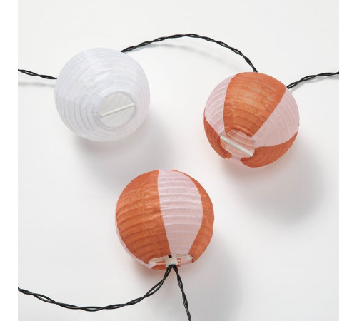 Girlanda LED, 24 lampki, na baterię słoneczną kula/pomarańczowy różowy SOLVINDEN 206.151.73