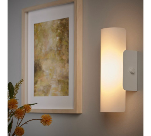 Lampa ścienna LED, można przyciemniać biały/szkło matowe biały HAVSDUN 304.992.53