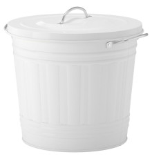 Металлическая корзина с крышкой, белая KNODD 900.990.49