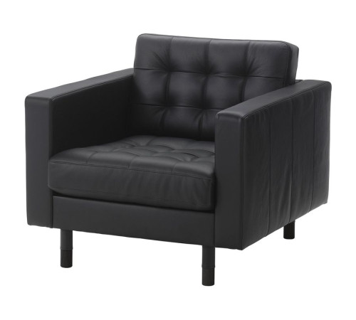 Fotel, Grann/Bomstad czarny/drewno/czarny LANDSKRONA 094.441.87