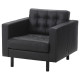 Fotel, Grann/Bomstad czarny/drewno/czarny LANDSKRONA 094.441.87
