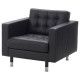 Fotel, Grann/Bomstad czarny/metal LANDSKRONA 490.317.74