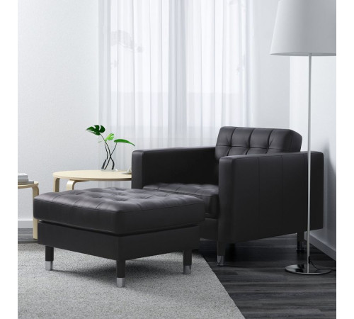 Fotel, Grann/Bomstad czarny/metal LANDSKRONA 490.317.74