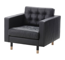 Fotel, Grann/Bomstad czarny/drewno LANDSKRONA 590.317.78