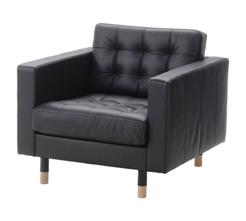 Fotel, Grann/Bomstad czarny/drewno LANDSKRONA 590.317.78