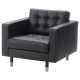 Fotel, Grann/Bomstad czarny/drewno LANDSKRONA 590.317.78