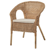 Fotel z poduszką, rattan/Norna naturalny AGEN 193.907.73