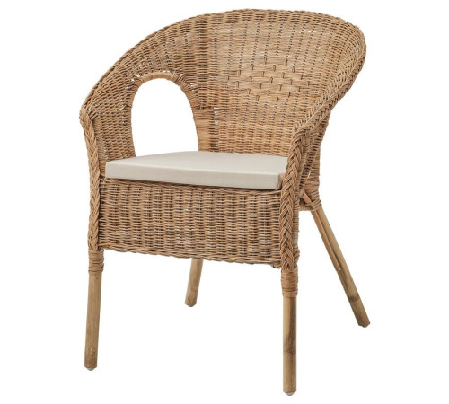 Fotel z poduszką, rattan/Norna naturalny AGEN 193.907.73