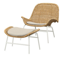 Fotel/podnóżek, rattan/Risane naturalny FRYKSÅS 395.631.69