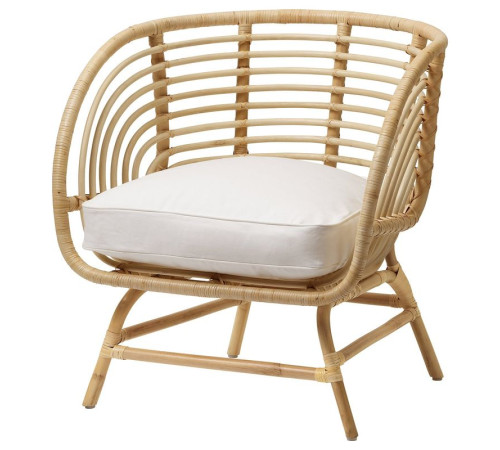 Fotel, rattan/Djupvik biały BUSKBO 792.990.16