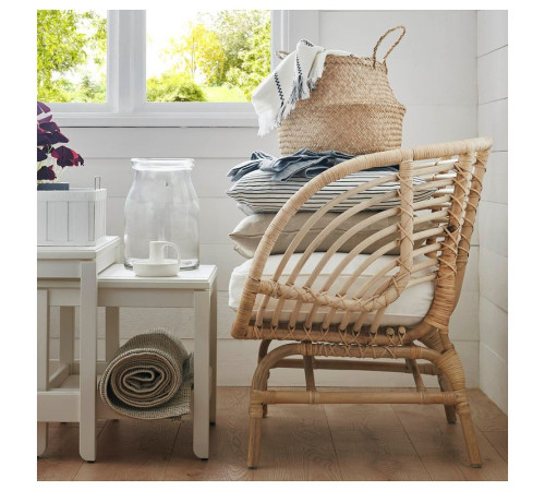 Fotel, rattan/Djupvik biały BUSKBO 792.990.16