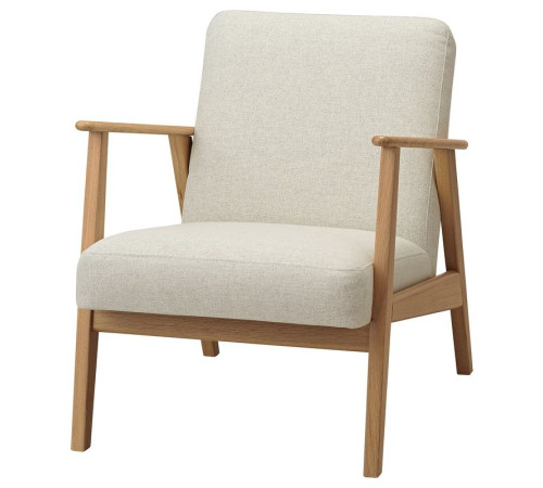 Fotel, dąb/Gunnared beżowy EKENÄSET 605.068.98