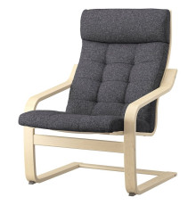 Fotel, okl brzoz/Gunnared ciemnoszary POÄNG 895.020.55